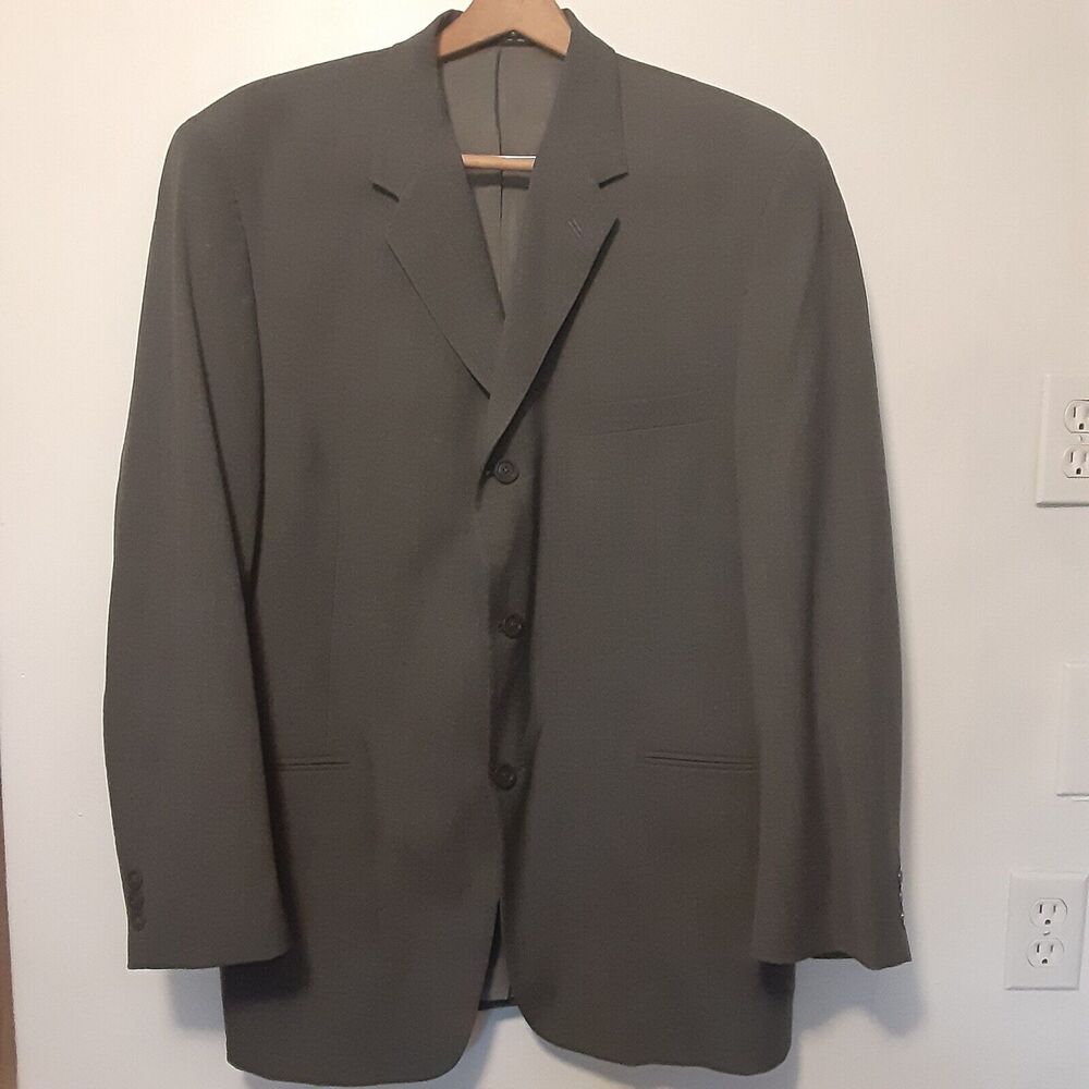 Kenneth Cole Jacket Mens 44R Gray Blazer Lined Reaction Single Breast Sport Coat